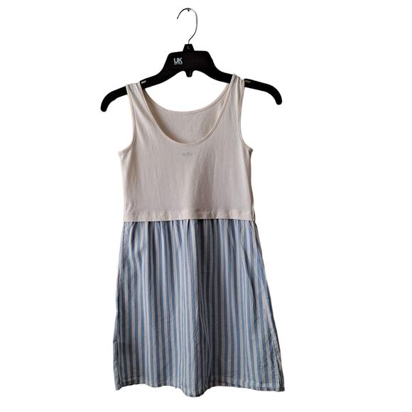 Old Navy 2-in-1 Tank Dress Sleeveless Knit Blue White Striped Girls Size M (8) - Picture 2 of 9